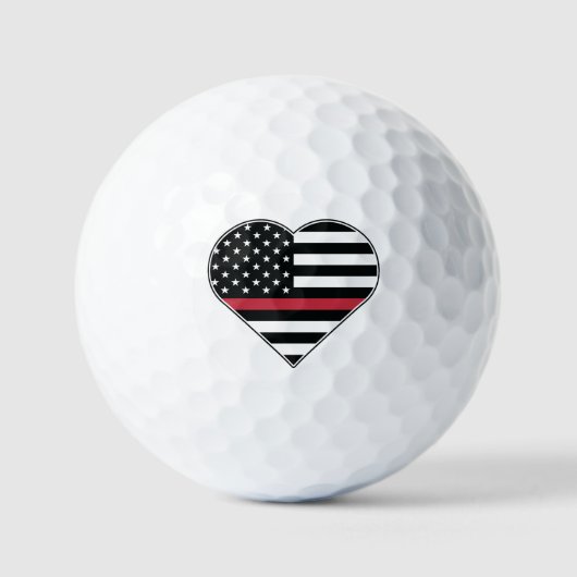 Rode Lijn Vlag Hart Golfballen (Voorkant)