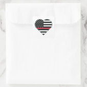 Rode Lijn Vlag Hart Vierkante Sticker (Tas)