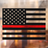 Rode lijn Vlag Raambord, Brandweerman, Amerikaanse Raamsticker (Vel 2)