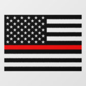 Rode lijn Vlag Raambord, Brandweerman, Amerikaanse Raamsticker (Vel)