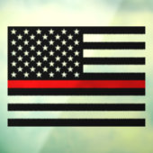 Rode lijn Vlag Raambord, Brandweerman, Amerikaanse Raamsticker (Vel 3)