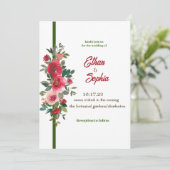 Rode lijn voor de bruiloft kaart (Staand voorkant)