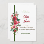 Rode lijn voor de bruiloft kaart (Voorkant / Achterkant)