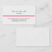 Rode lijn Zwart Wit Handschrift Visitekaartje (Voorkant / Achterkant)