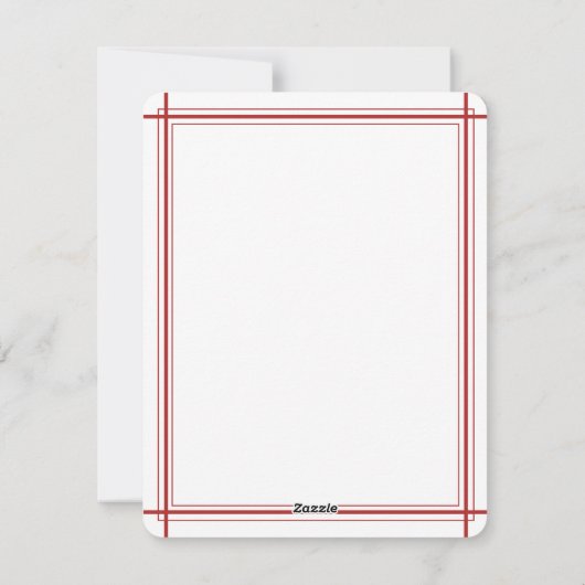 Rode lijnen moderne kerstkaart (Achterkant)