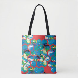 Rode lijnen. tote bag