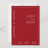 Rode lijst foto trouwkaart Save The Date (Voorkant)
