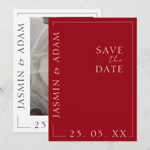 Rode lijst foto trouwkaart Save The Date