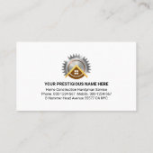 Rode Lijst Gouden Streep Handyman Gereedschap Visitekaartje (Achterkant)