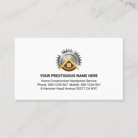 Rode Lijst Gouden Streep Handyman Gereedschap Visitekaartje (Achterkant)