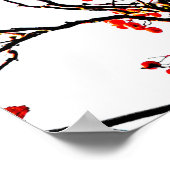 Rode lijsterbesvruchten of essenbessen poster (Hoek)