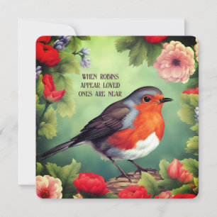 Rode Lijsters Verschijnen Wanneer Geliefden In De  Feestdagenkaart