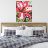 Rode Lily bloem, origineel modern kunstschilderij Canvas Afdruk (Insitu (Slaapkamer))