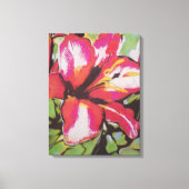 Rode Lily bloem, origineel modern kunstschilderij Canvas Afdruk (Voorkant)