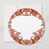 Rode, Limoen en Oranje Paisley Damask Wedding Kaart (Achterkant)