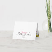 Rode + limoengroene klaproos bloemen trouw dank je bedankkaart (Achterkant)