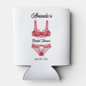 Rode lingerie bruidsdouche blikjeskoeler (Achterkant)