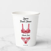 Rode lingerie bruidsdouche papieren bekers (Achterkant)
