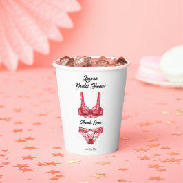 Rode lingerie bruidsshower papieren bekers