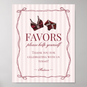 Rode lingerie feestartikelen voor vrijgezellenfees poster
