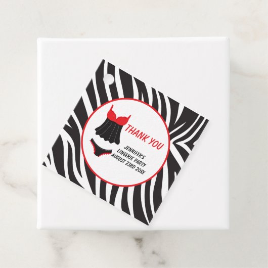 Rode lingeriefeest bedankt bedankjes labels (In situ)