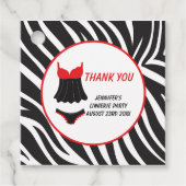 Rode lingeriefeest bedankt bedankjes labels (Voorkant)