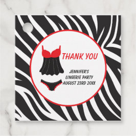 Rode lingeriefeest bedankt bedankjes labels