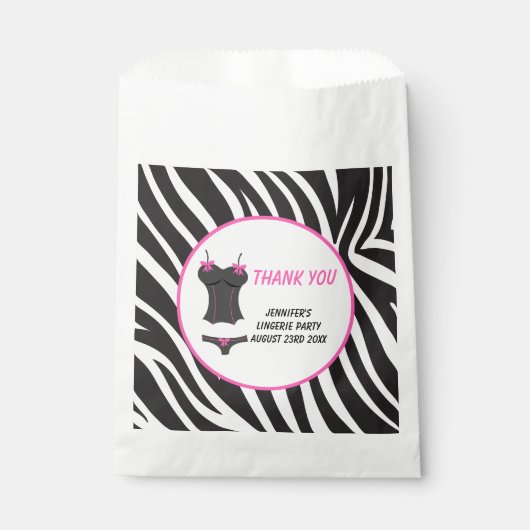 Rode lingeriefeest bedankt bedankzakje (Voorkant)