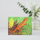 Rode linker oosterse salamander feestdagenkaart (Staand voorkant)