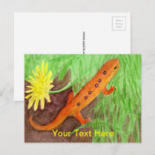 Rode linker oosterse salamander feestdagenkaart (Voorkant / Achterkant)