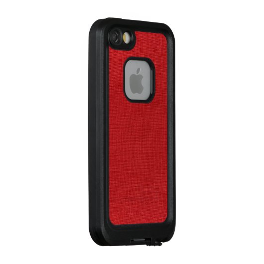 Rode linnen stof textuur foto LifeProof iPhone hoesje (Achterkant / rechts)
