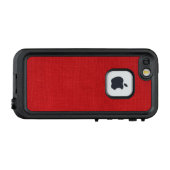 Rode linnen stof textuur foto LifeProof iPhone hoesje (Achterkant (horizontaal))