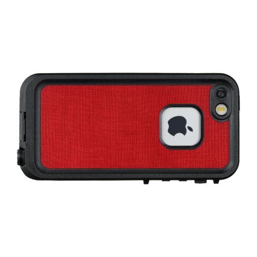 Rode linnen stof textuur foto LifeProof iPhone hoesje (Achterkant (horizontaal))