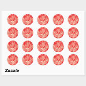 Rode Linocut tulp ronde Stickers (Vel)