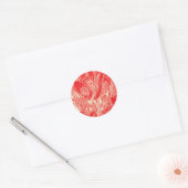 Rode Linocut tulp ronde Stickers (Envelop)