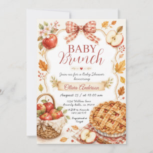Rode Lint Appel Cutie Pie Baby Shower Brunch Kaart