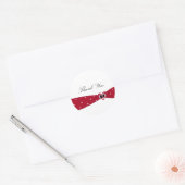 Rode Lint Bedankt Ronde Sticker (Envelop)