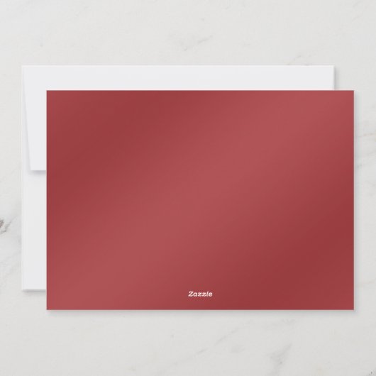 Rode Lint Bloemen Vakantie Kerstmis Kaart (Achterkant)