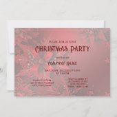Rode Lint Bloemen Vakantie Kerstmis Party Invitati Kaart (Achterkant)