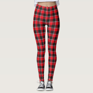 Rode lint en Heavy Metal Plaid Leggings