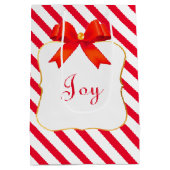 Rode lint en rode witte streep medium cadeauzakje (Achterkant)