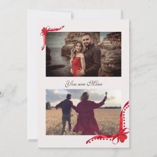 Rode Lint Foto Lijst Vakantie Kaart