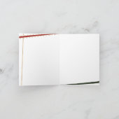 Rode lint gewikkeld gevouwen kerstfotokaart feestdagen kaart (Binnen)