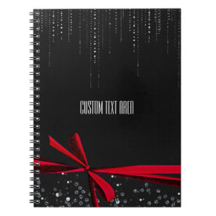 Rode lint glans lint & glinsterend dagboek notitie notitieboek