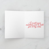 Rode lint header op Valentijnskaart Kaart (Binnen)