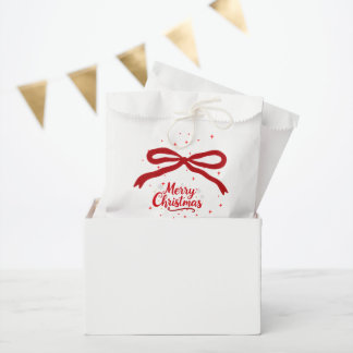 Rode lint Kerstmis zakje voor zakelijke giften