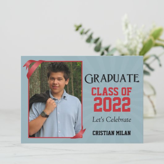 Rode lint klasse van de Uitnodiging van het Afstud (Staand voorkant)