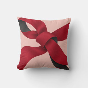 Rode lint knoop roze kussen