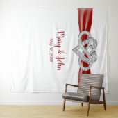 Rode Lint Oneindig Hart Trouw Achtergrond Wandkleed (In Situ (horizontaal))