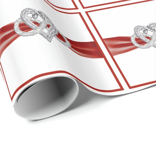 Rode Lint Oneindigheid Hart Inpakpapier (Rol Hoek)